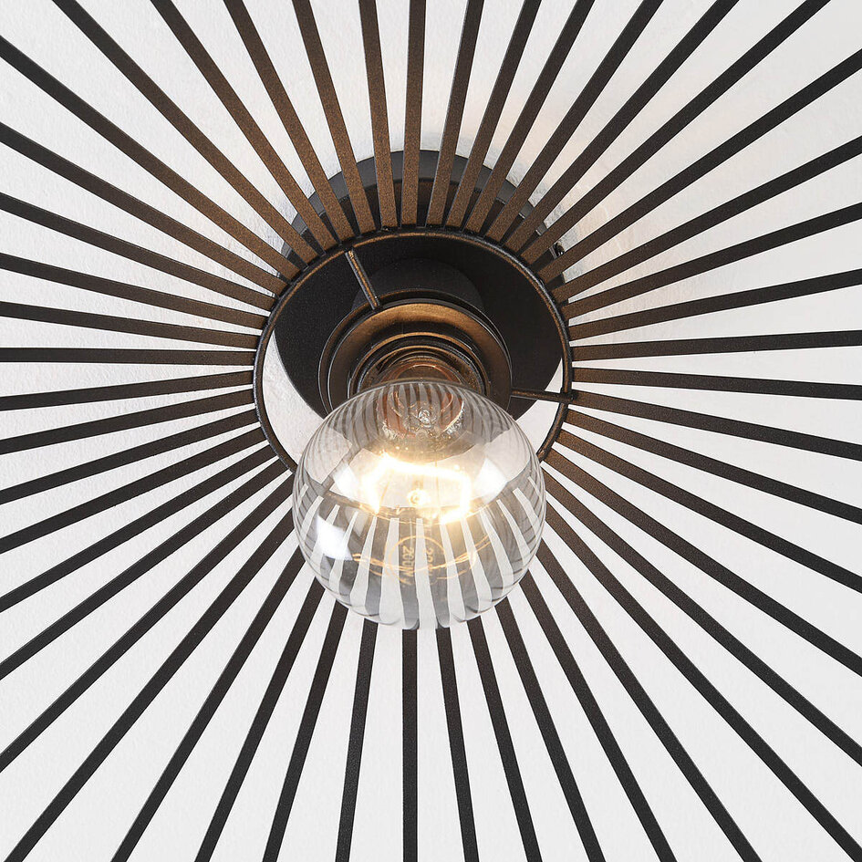 Plafondlamp cirque in zwart metaal