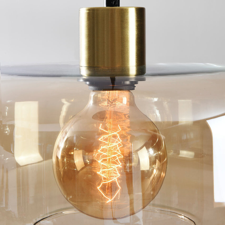 Eigentijdse hanglamp Shade met moderne twist - amber glas