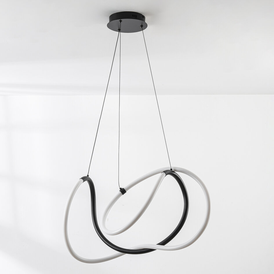 Design hanglamp Lunara met geïntegreerde 3-staps dimbare LEDs - zwart