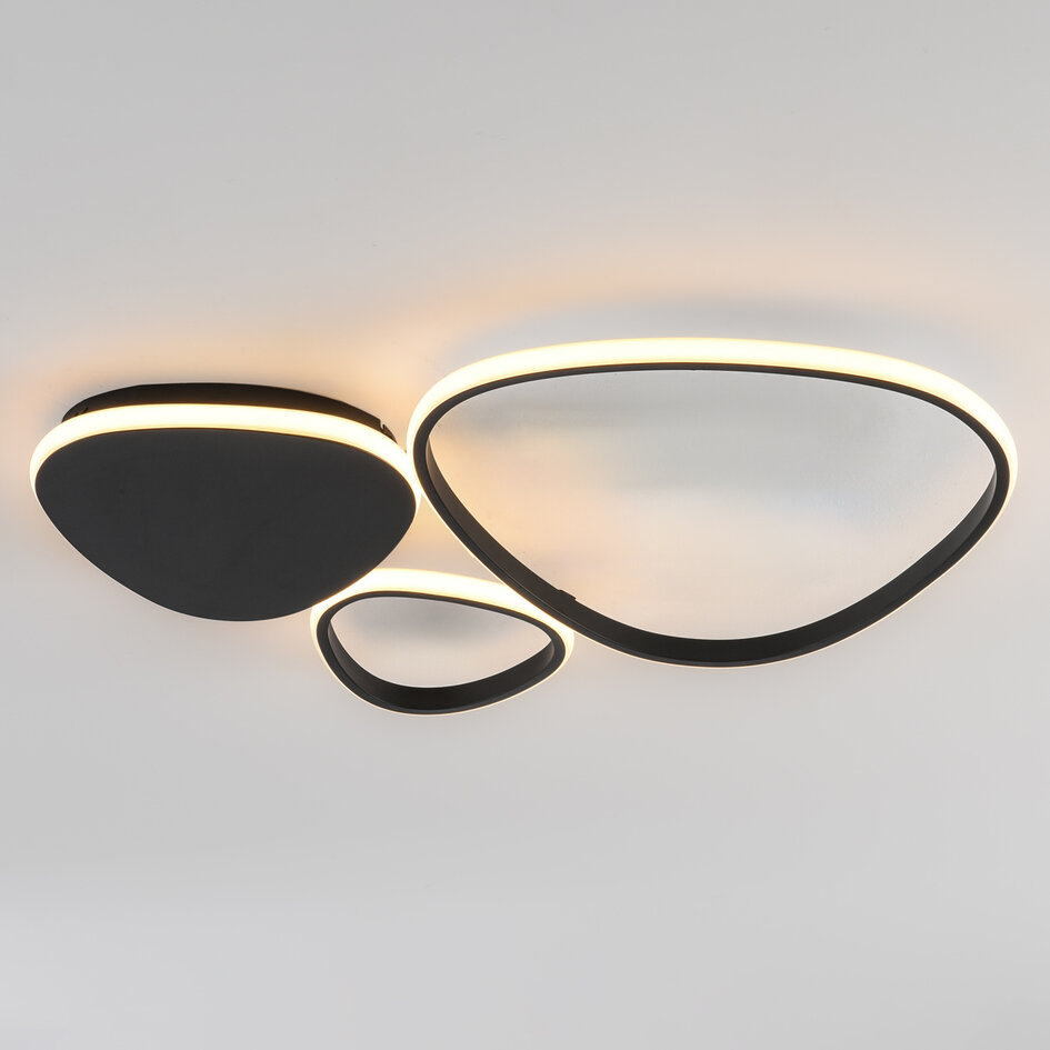 Design plafondlamp Mirana in zwart, 3-staps dimbaar