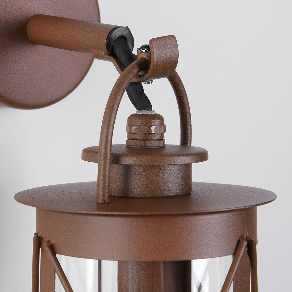 RVS industriële muurlamp Alicia - roestbruin