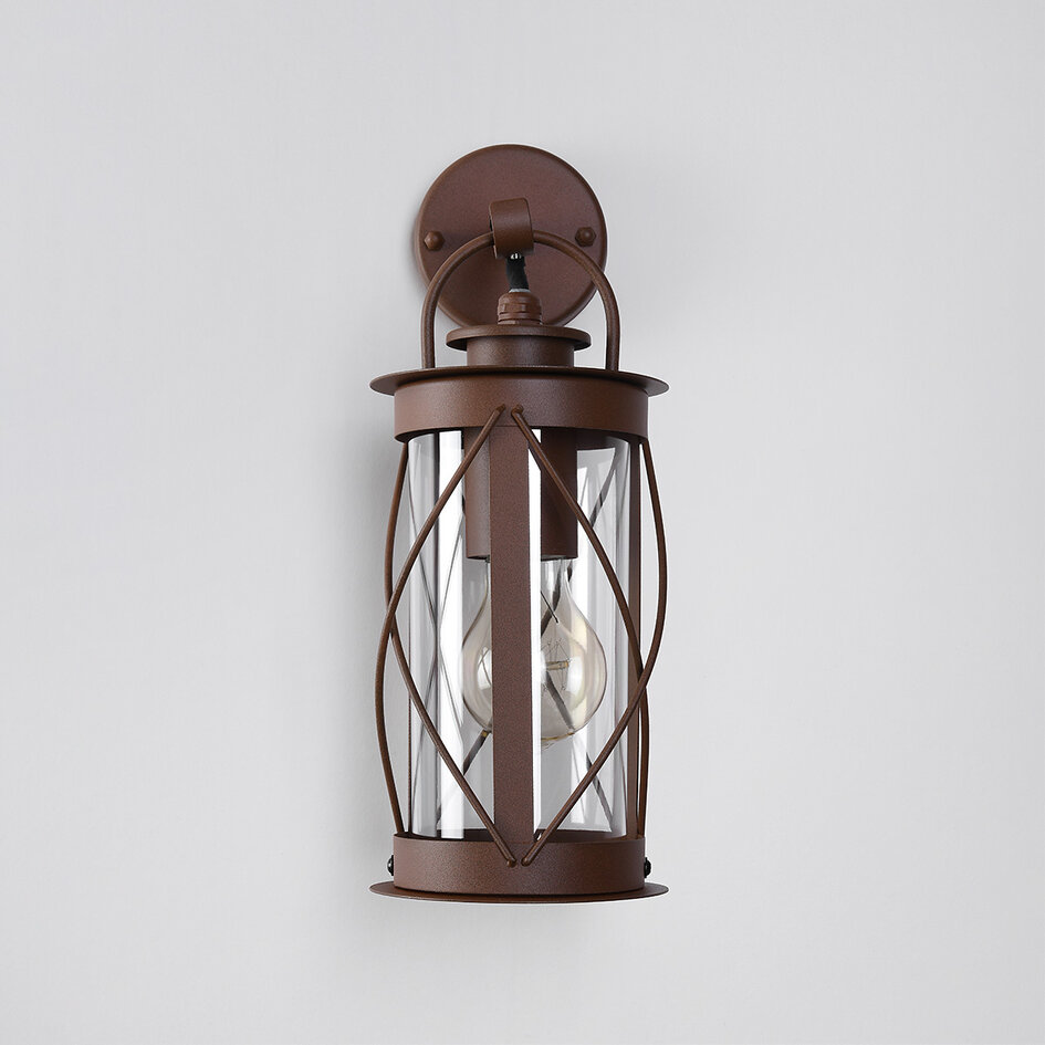 RVS industriële muurlamp Alicia - roestbruin