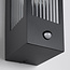 Buitenwandlamp Amiens van glas met geribbeld detail - met bewegingssensor
