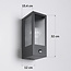 Buitenwandlamp Amiens van glas met geribbeld detail - met bewegingssensor