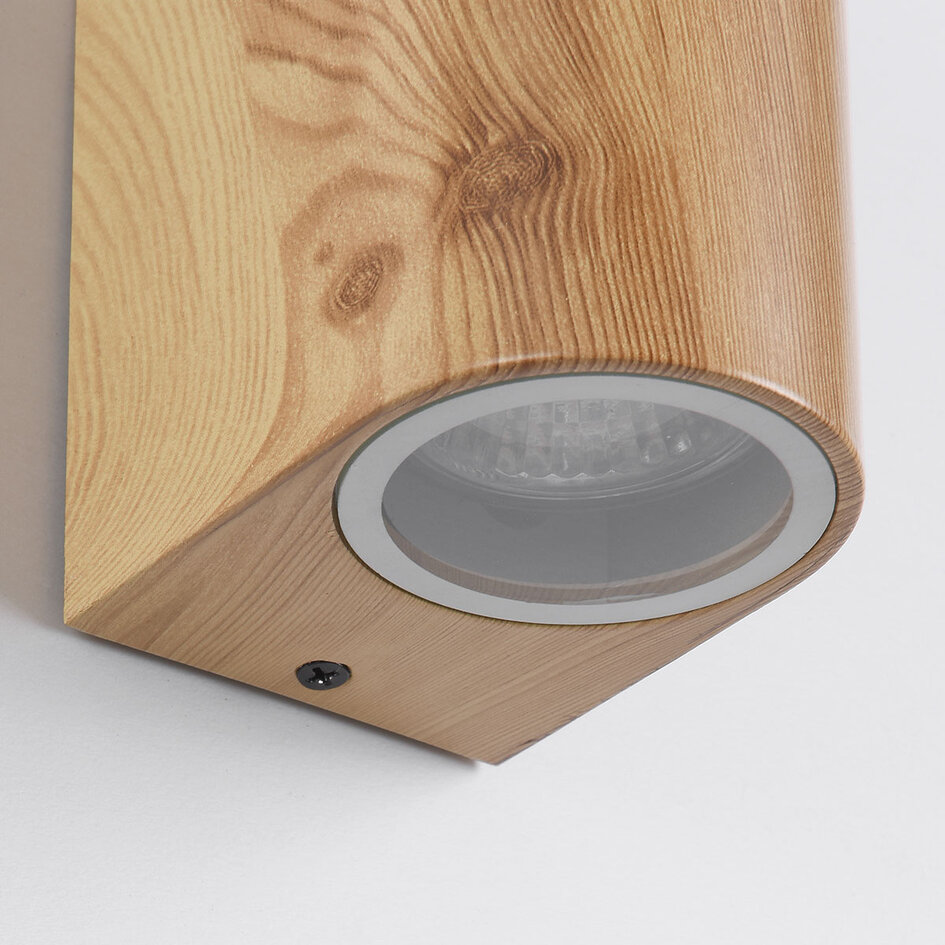 Wandlamp in houtoptiek 2-lichts - Matteo