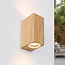Wandlamp in houtoptiek 2-lichts - Riccardo