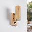 Elegante 2-lichts buitenwandlamp Martina - met sensor in houtlook
