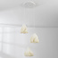 3-lichts hanglamp Inswa 3D-geprint met golvend design