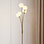 Moderne staande lamp goud met melkwit glas, 5-lichts - Claire