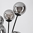 Staande lamp Claire in zwart met smoke glas, 5-lichts