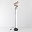 Staande lamp Claire in zwart met smoke glas, 5-lichts