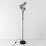 Staande lamp Claire in zwart met smoke glas, 5-lichts