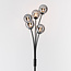 Staande lamp Claire in zwart met smoke glas, 5-lichts