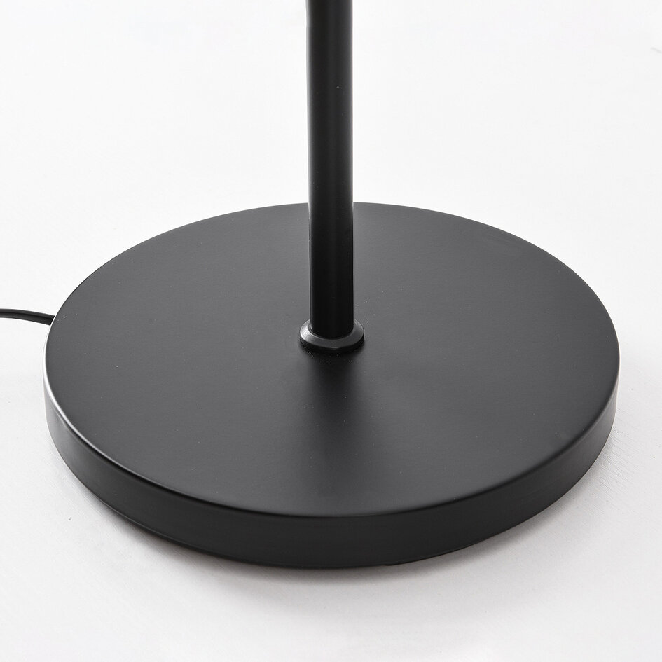 Staande lamp Claire in zwart met smoke glas, 5-lichts