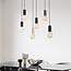 6-lichts snoerpendel Caverna - zwart met marmeren details (excl. E27 lampen)