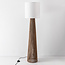 Vloerlamp Papira bruin met witte kap