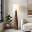 Vloerlamp Papira met stoffen kap