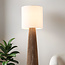 Vloerlamp Papira bruin met witte kap