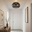 Bamboe plafondlamp Caia 3-lichts - zwart