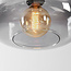 Plafondlamp Dome zwart met smoke glas