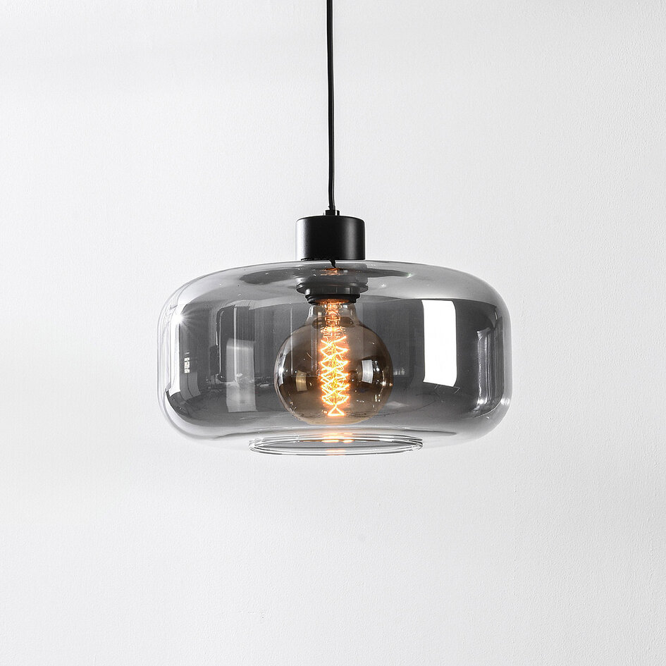 Eigentijdse hanglamp Shade met moderne twist - smoke glas