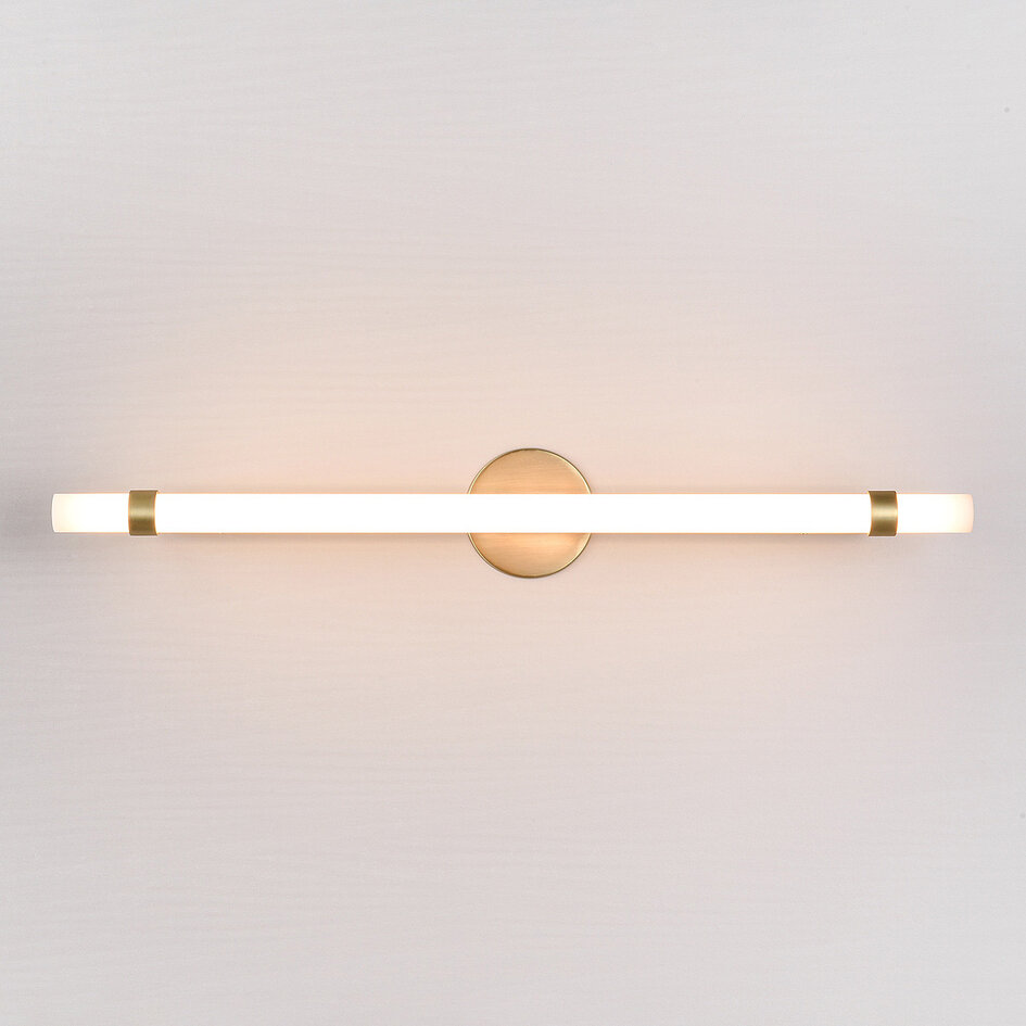 Verschuifbare badkamerspiegellamp goud met geïntegreerde LEDs - Optix