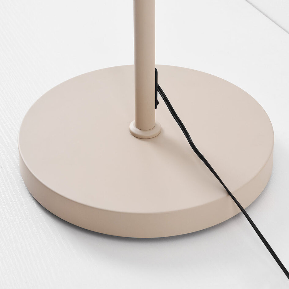 Vloerlamp Iki in beige met 2 draaibare spots en geïntegreerde LED