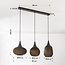 3-lichts hanglamp Folia - zwart en bruin karton