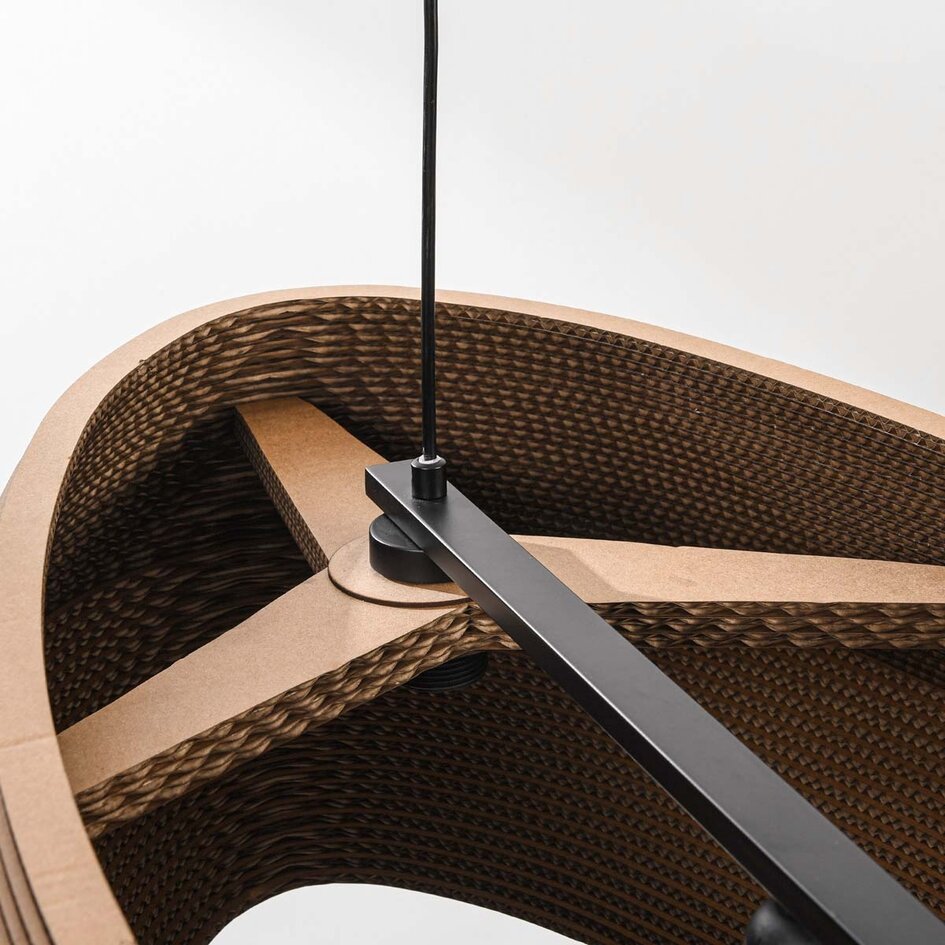 3-lichts kartonnen hanglamp Caryo