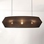 3-lichts hanglamp Caryo van karton - zwart en naturel
