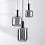 3-lichts hanglamp Rustique - smoke glas