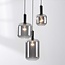 Hanglamp Rustique 3-lichts met smoke glas