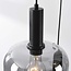 Hanglamp Rustique 5-lichts met smoke glas en zwart armatuur