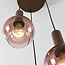 Hanglamp Dijon in bruin met drie glazen bollen met ombre-effect