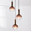 Hanglamp Dijon in bruin met drie glazen bollen met ombre-effect