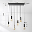 6-lichts snoerpendel Caverna - zwart met marmeren details (excl. E27 lampen)