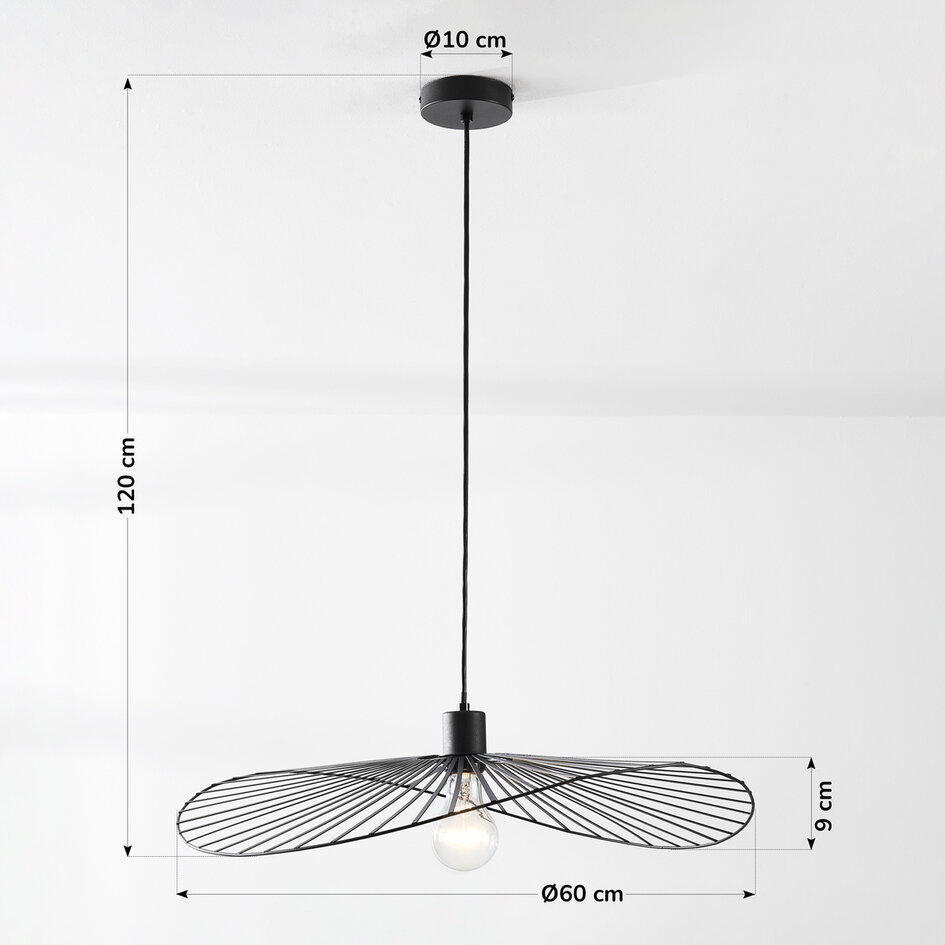 Hanglamp Linae in zwart metaal