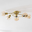 Plafondlamp Globe 5-lichts met amber glas