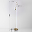 Design staande lamp Tyson 5-lichts in goud met melkwit glas