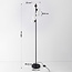 Vloerlamp Tyson 5-lichts in zwart frame met melkglas