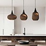 3-lichts hanglamp Folia - zwart en bruin karton