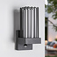Industriële buitenwandlamp Tijn met sensor - antraciet