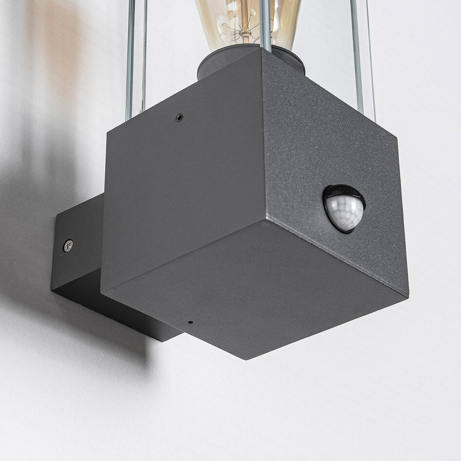 Buitenwandlamp Mick met sensor - antraciet