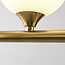 6-lichts design plafondlamp Aster - goud en melkwit glas