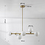 6-lichts design plafondlamp Aster - goud en melkwit glas