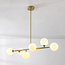Design plafondlamp goud met melkwit glas, 6-licht - Aster