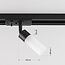 Zwarte 1-fase railspot Vexa met matte diffuser