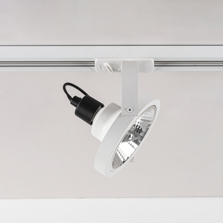 1-fase railsysteem set van 1,5 meter met Beam spots, wit