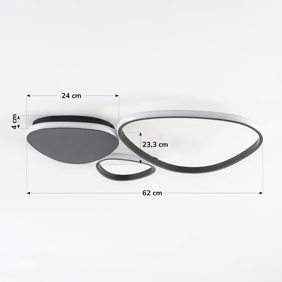 Design plafondlamp Mirana in zwart, 3-staps dimbaar