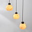 Moderne hanglamp Marmore mat zwart met marmerlook bollen, 5-lichts